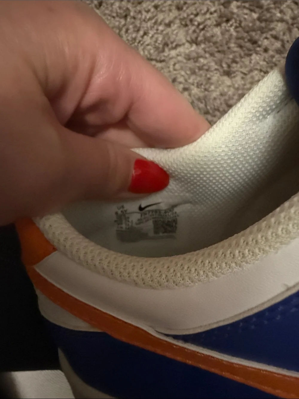 Nike Kids Low-Top Sneakers in Blue, White & Orange